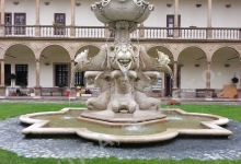 Rekonstrukce vzácné Bakchovy fontány na nádvoří bučovického zámku.